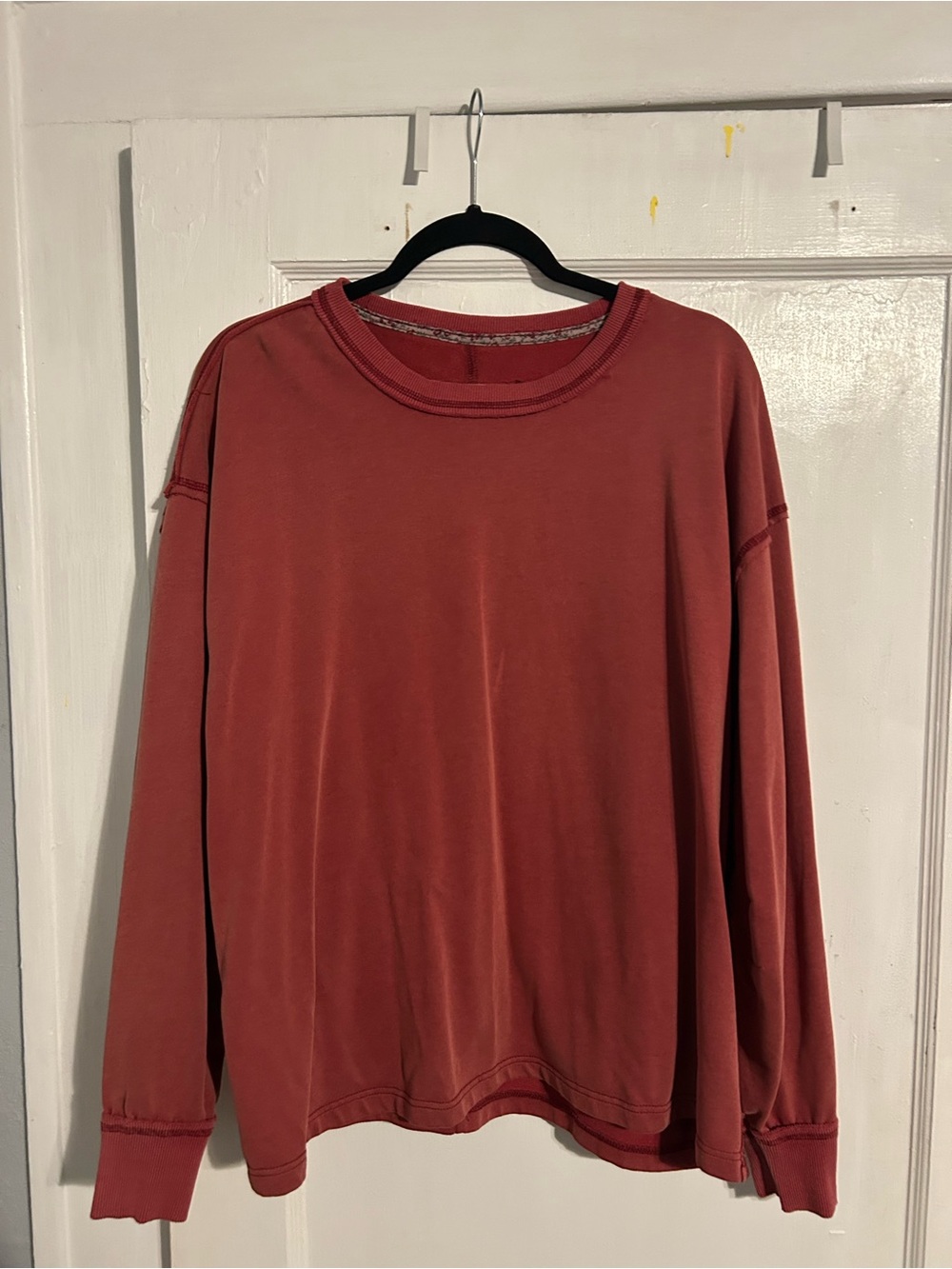 Umgee Rosewood Ribbed Crewneck Sweatshirt